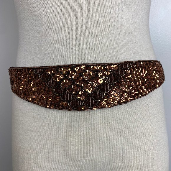 Accessories - Vintage Brown & Bronze Sequin Belt - Has Original Tags - Straps Broken
